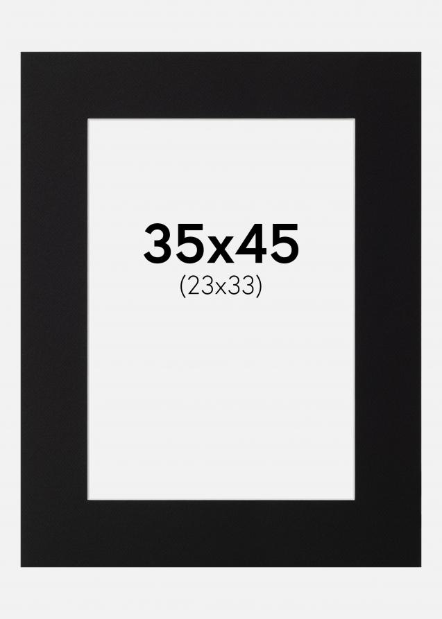 Passepartout Canson Svart (Hvit kjerne) 35x45 cm (23x33)