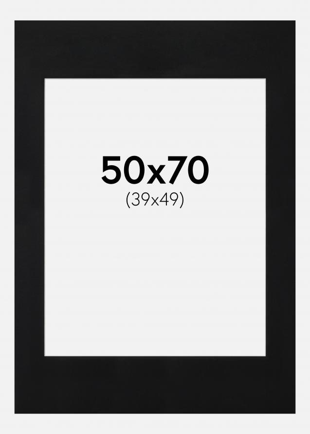Passepartout Svart Standard (Hvit kjerne) 50x70 cm (39x49)