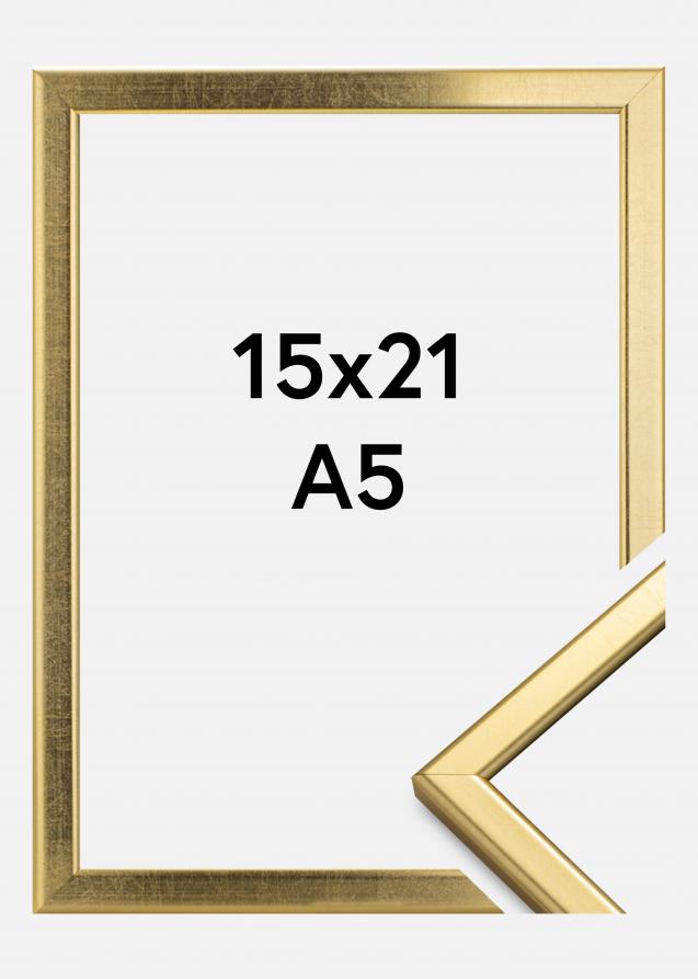 Ramme Slim Matt Antirefleksglass Gull 15x21 cm (A5)