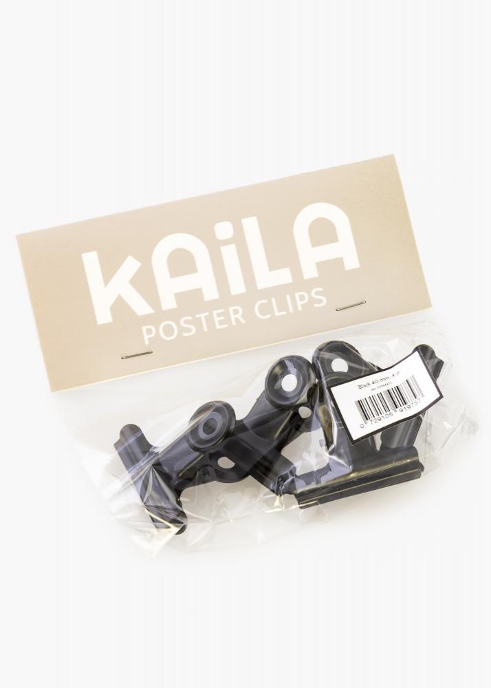 KAILA Poster Clip Black 40 mm - 4-p