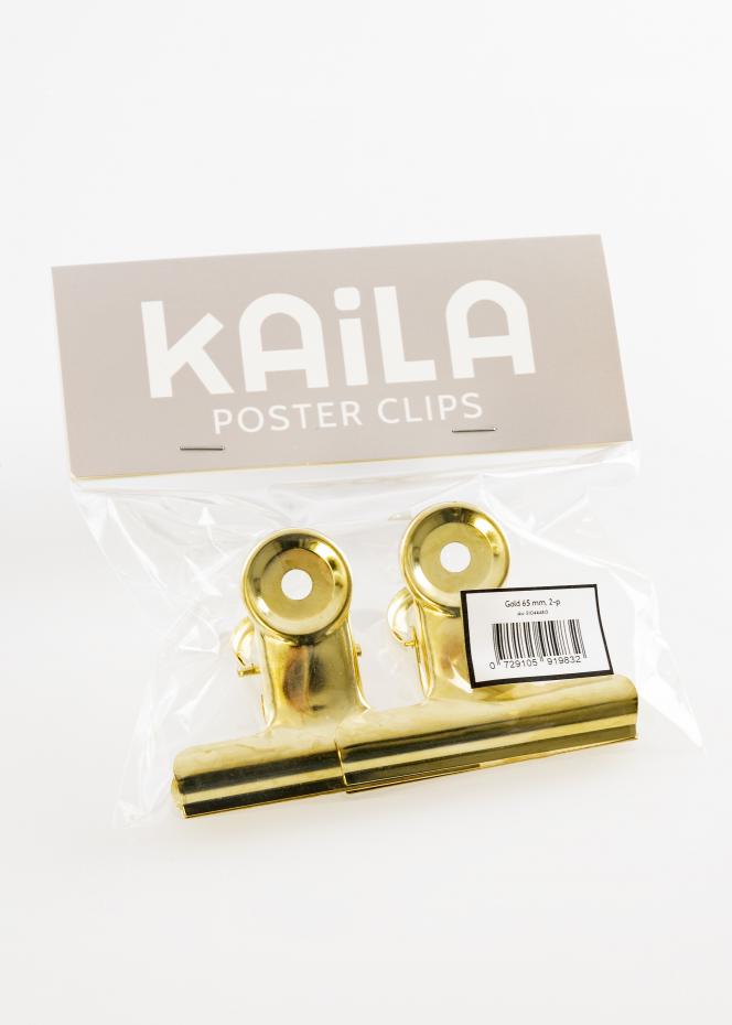 KAILA Poster Clip Gold 65 mm - 2-p