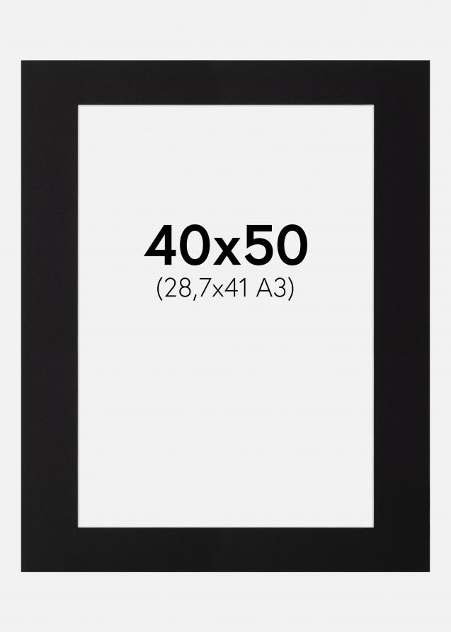Passepartout Svart (Hvit) kjerne) 40x50 cm (28,7x41 - A3)