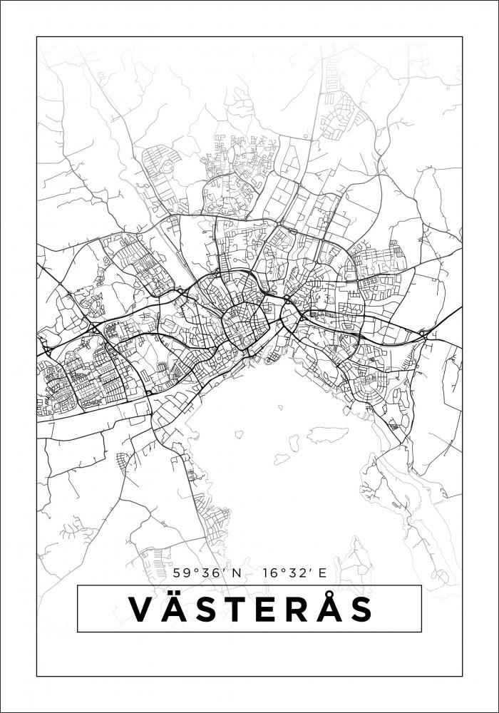 Kart - Vsters - Poster - Hvit Plakat