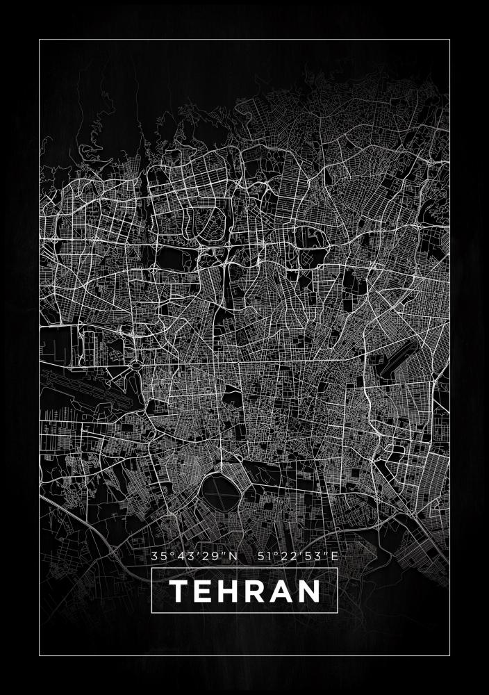 Map Tehran chalkboard