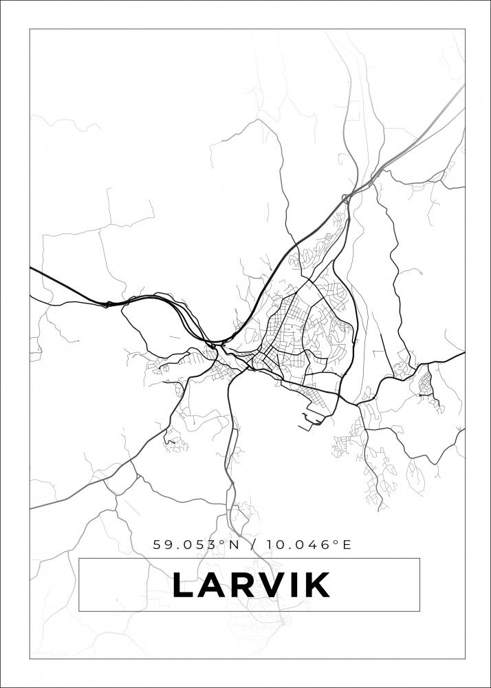 Kart - Lavrik - Hvit Plakat