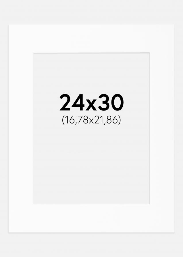 Passepartout Hvit Standard (Hvit kerne) 24x30 cm (16,78x21,86)