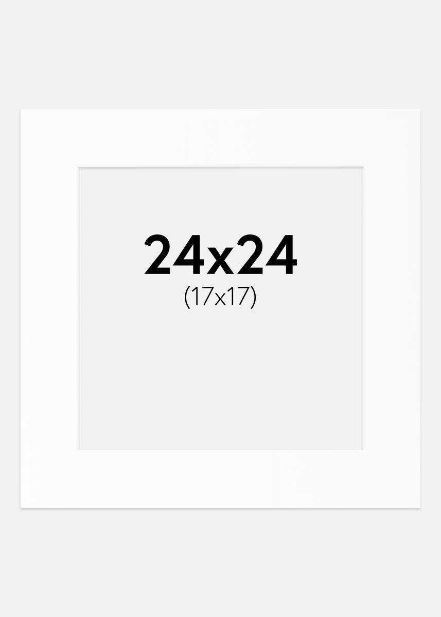 Passepartout Hvit Standard (Hvit kerne) 24x24 cm (17x17)
