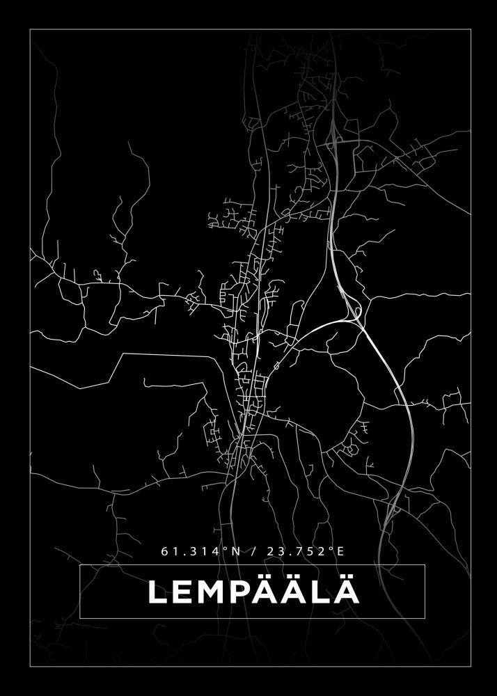 Kart - Lempl - Svart Plakat