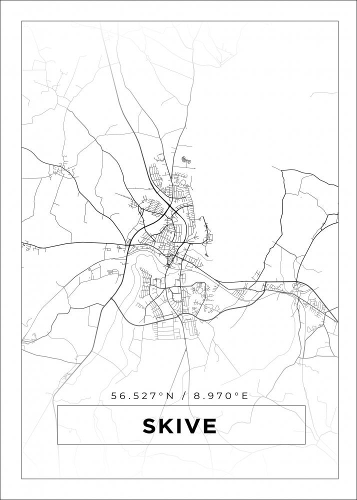 Kart - Skive - Hvit Plakat
