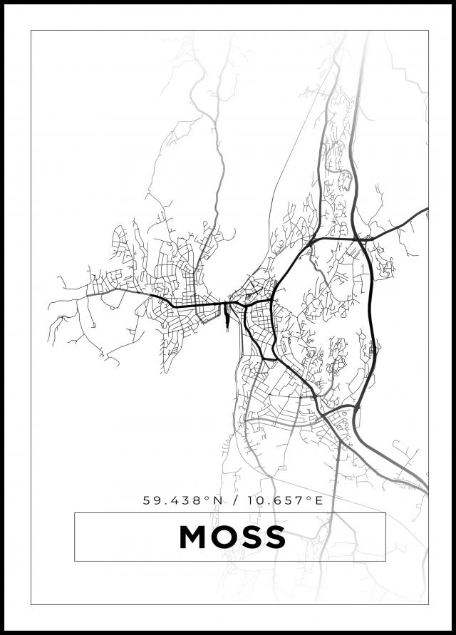 Kart - Moss - Hvit Plakat