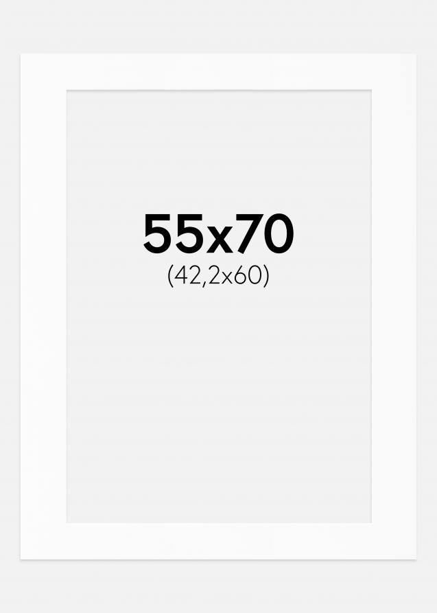 Passepartout Hvit Standard (Hvit kerne) 55x70 cm (42,2x60)