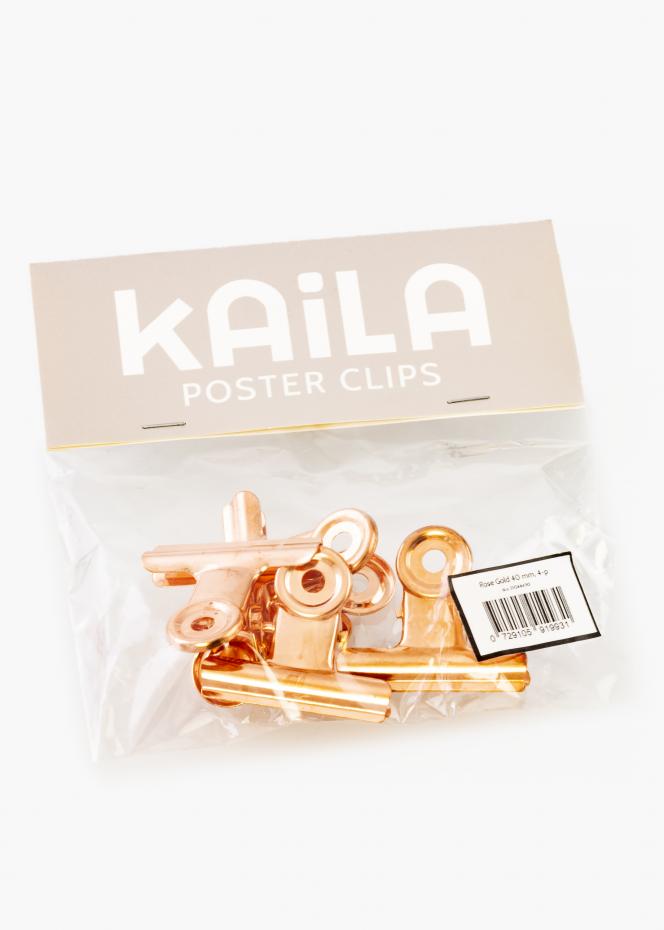 KAILA Poster Clip Rose Gold 40 mm - 4-p