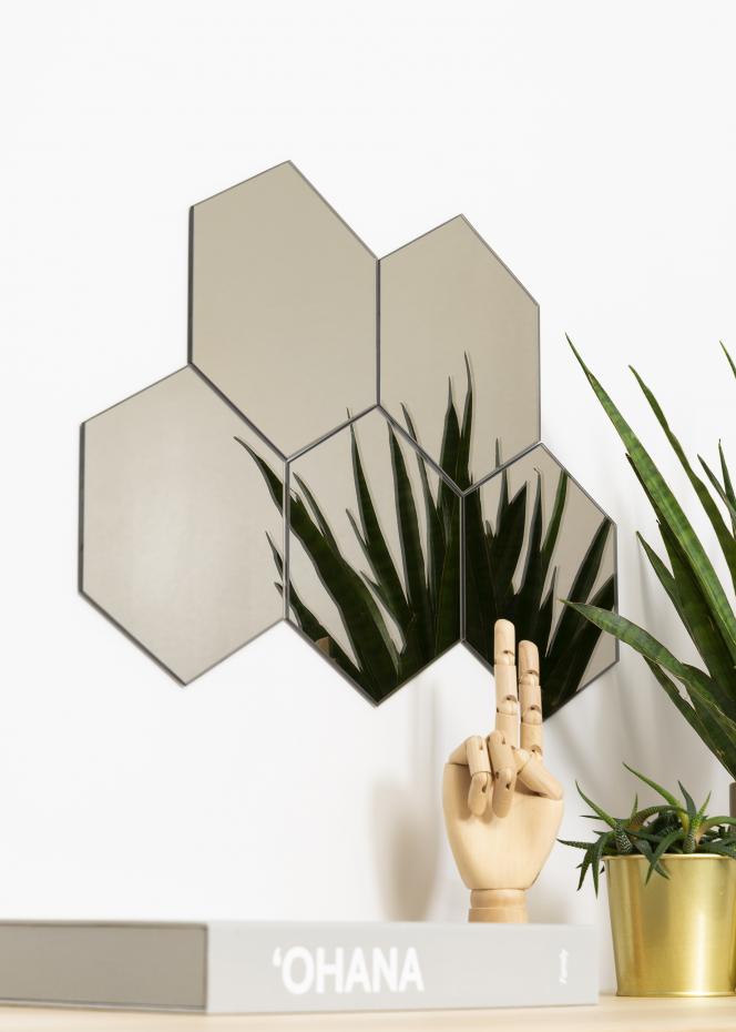 KAILA Speil Hexagon Dark Bronze 18x21 cm - 5-pk