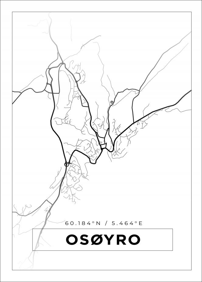 Kart - Osyro - Hvit Plakat