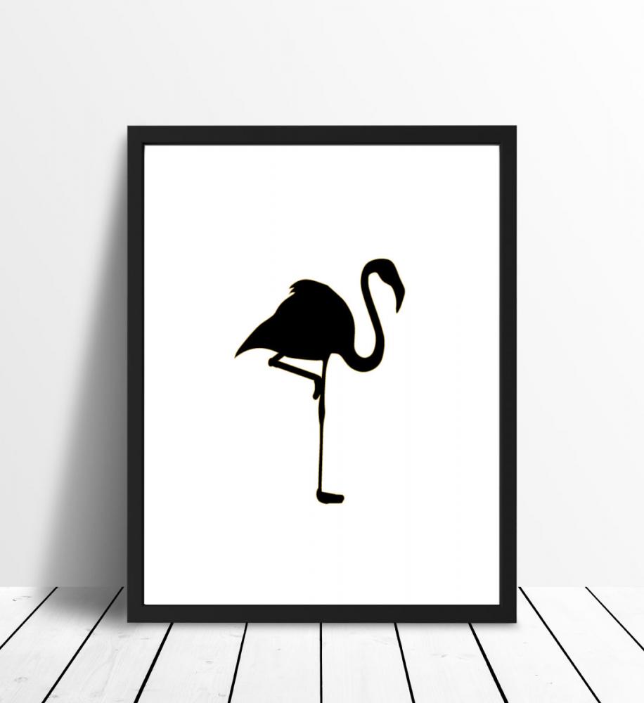 Flamingo - Svart Plakat
