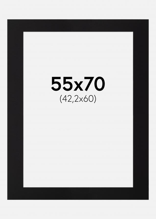 Passepartout Svart Standard (Hvit Kjerne) 55x70 cm (42,2x60)