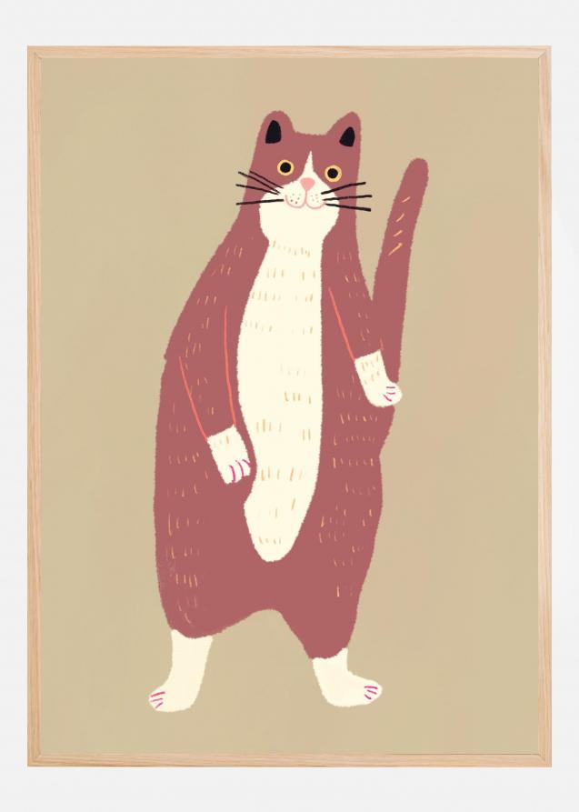 Brown and white cat Plakat