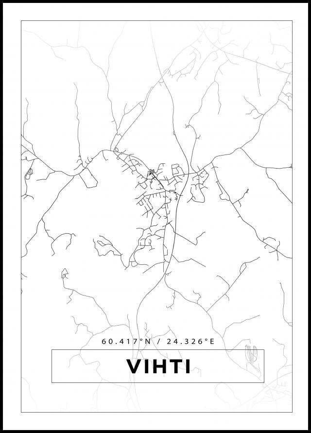 Kart - Vihti - Hvit Plakat
