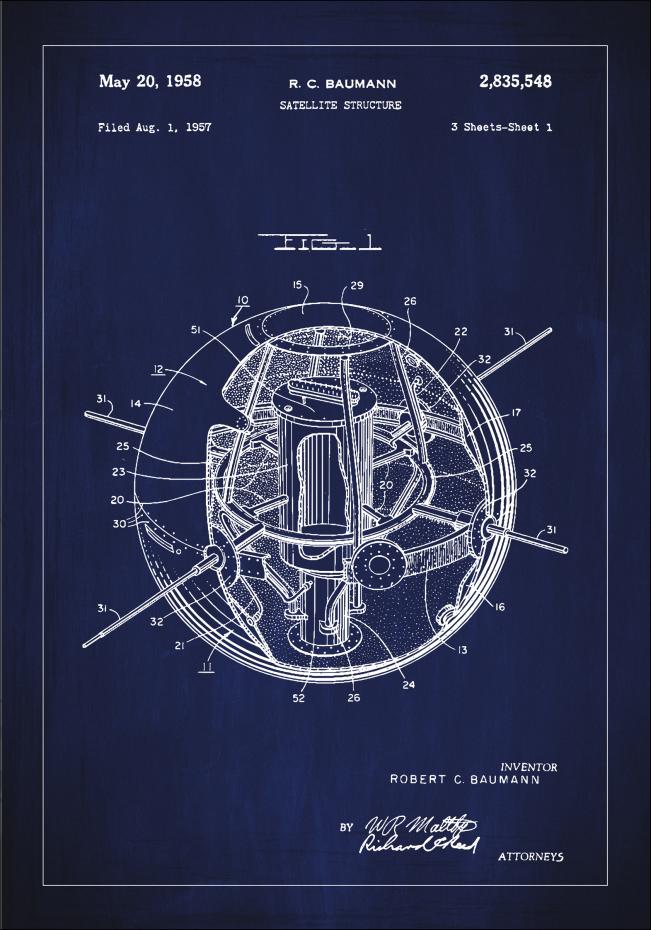 Patenttegning - Satellitt - Bl Plakat