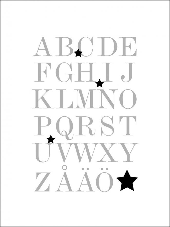 ABC - Gr/Svart Plakat