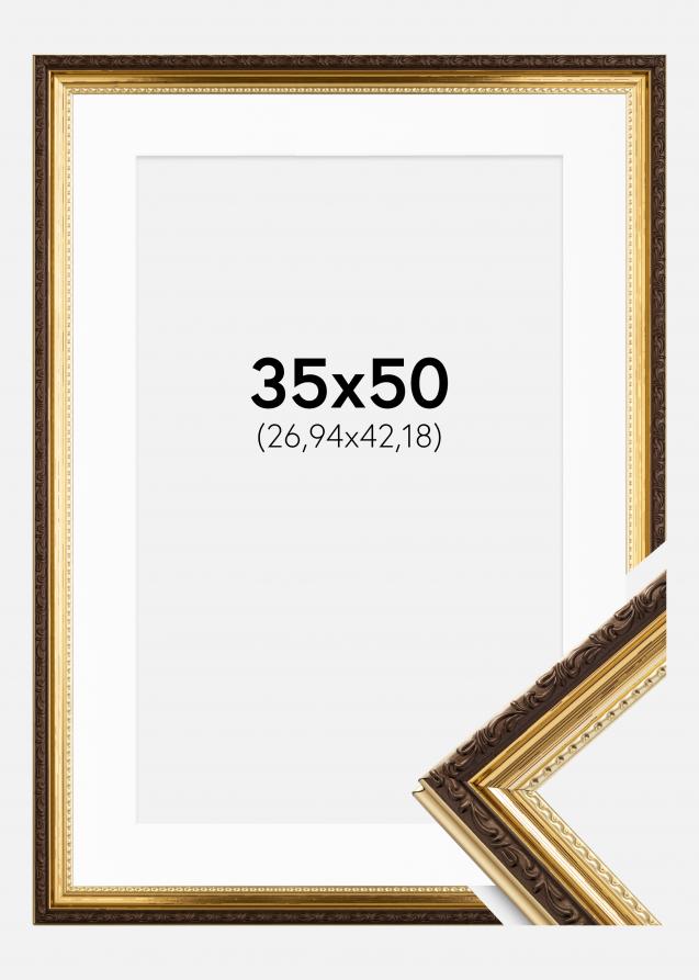 Ramme Abisko Gull 35x50 cm - Passepartout Hvit 11x17 inches