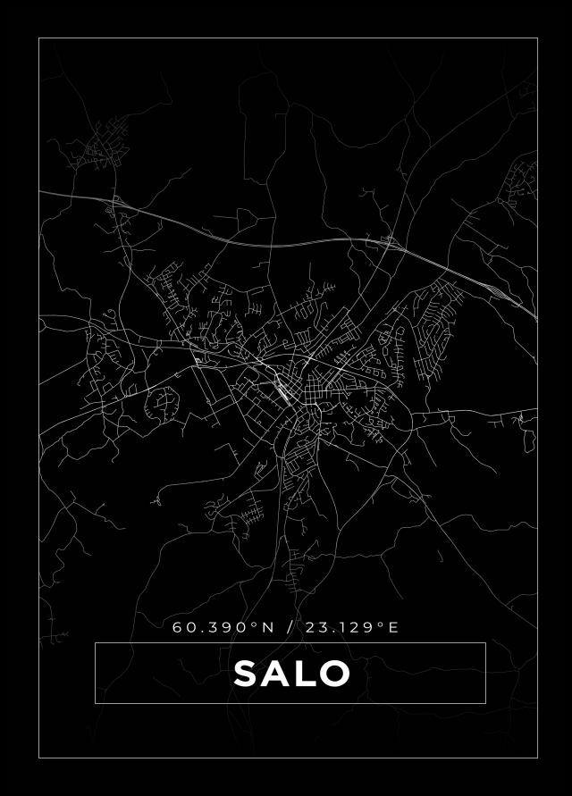 Kart - Salo - Svart Plakat