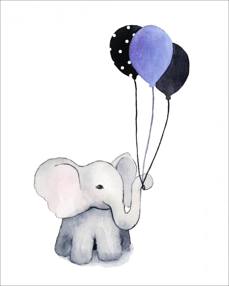 Elephant With Balloons Plakat