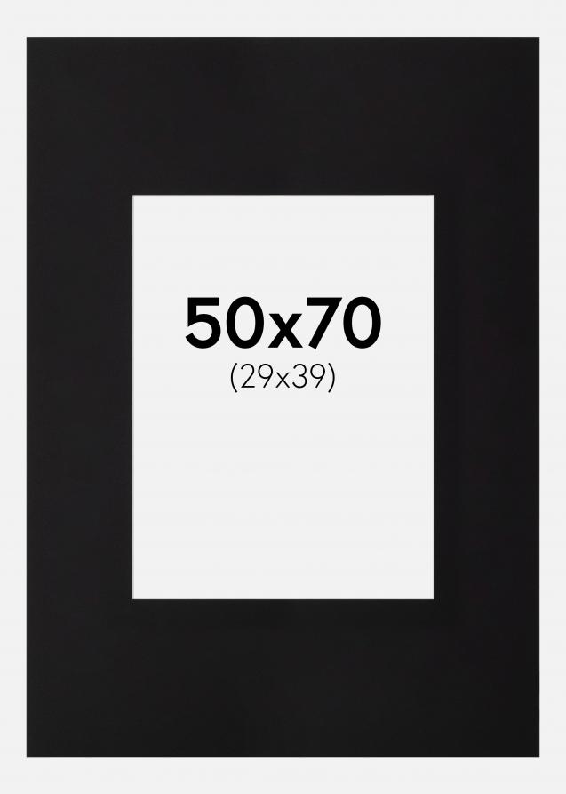 Passepartout XL Svart (Hvit Kjerne) 50x70 cm (29x39)
