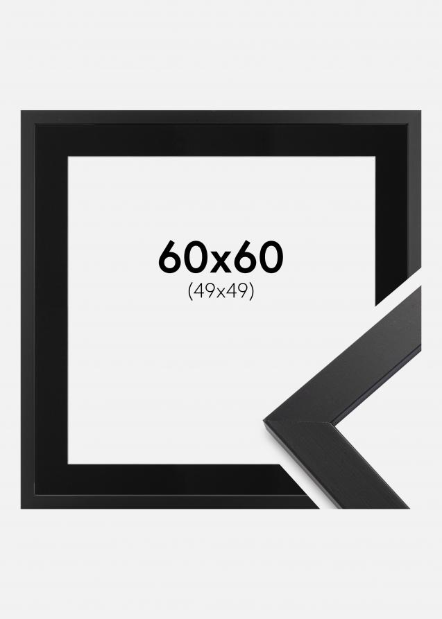 Ramme Black Wood 60x60 cm - Passepartout Svart 50x50 cm