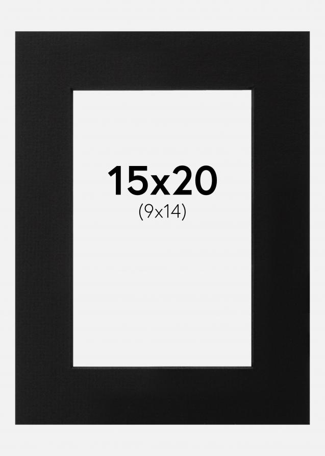 Passepartout Svart (Svart kjerne) 15x20 cm (9x14)