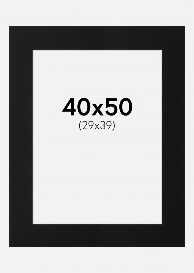 Passepartout Svart (Hvit kjerne) 40x50 cm (29x39)