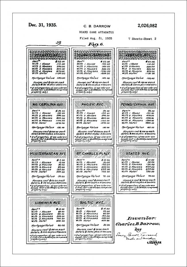 Patenttegning - Monopol II - Poster