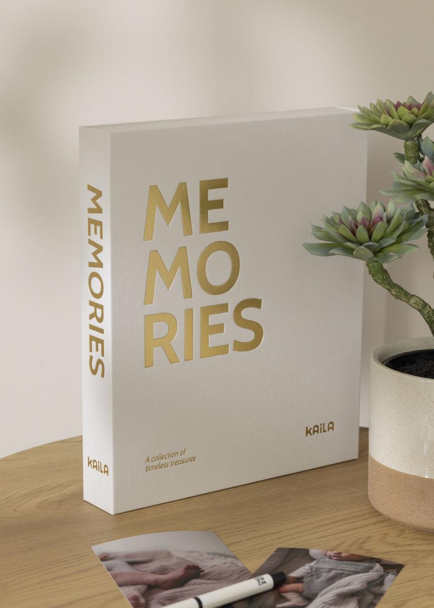 KAILA MEMORIES Cream - Coffee Table Photo Album (60 Svarte Sider / 30 Ark)