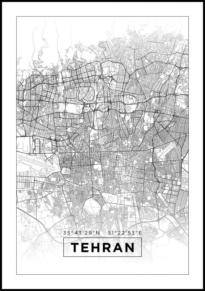 Map Tehran BW