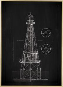 Krittavle - Fyrhus - Ship Shoal Lighthouse - Affisch Plakat