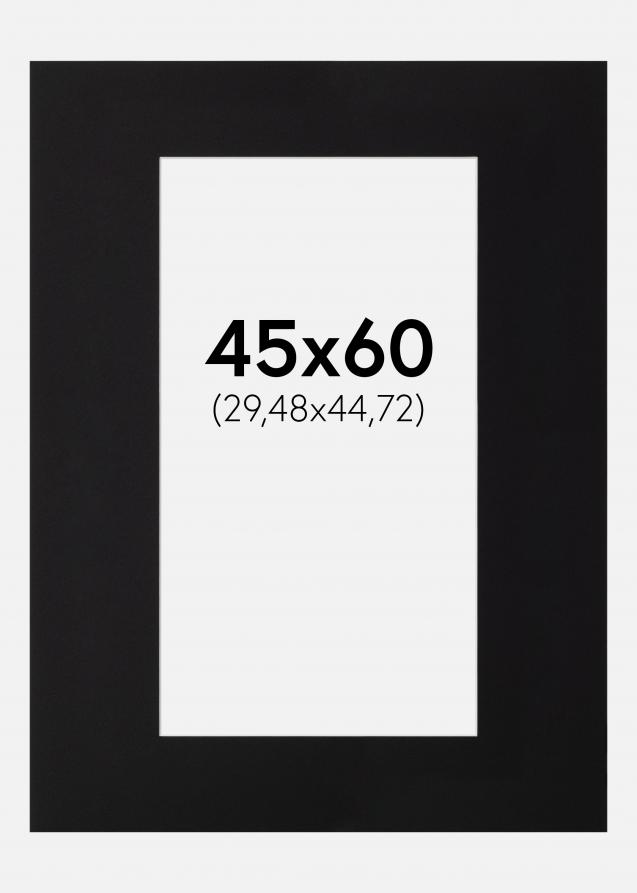 Passepartout Svart Standard (Hvit Kjerne) 45x60 cm (29,48x44,72)