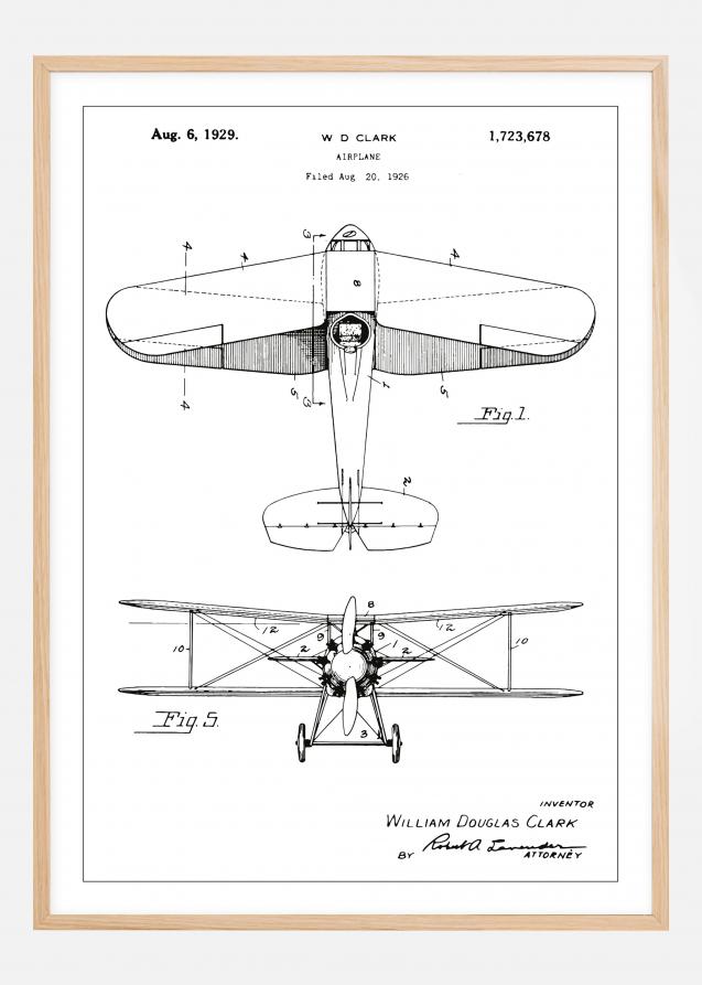 Patenttegning - Fly - Hvit Plakat