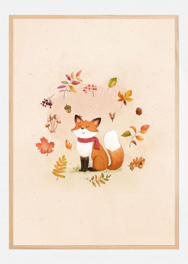 Fox In Fall Foliage Plakat