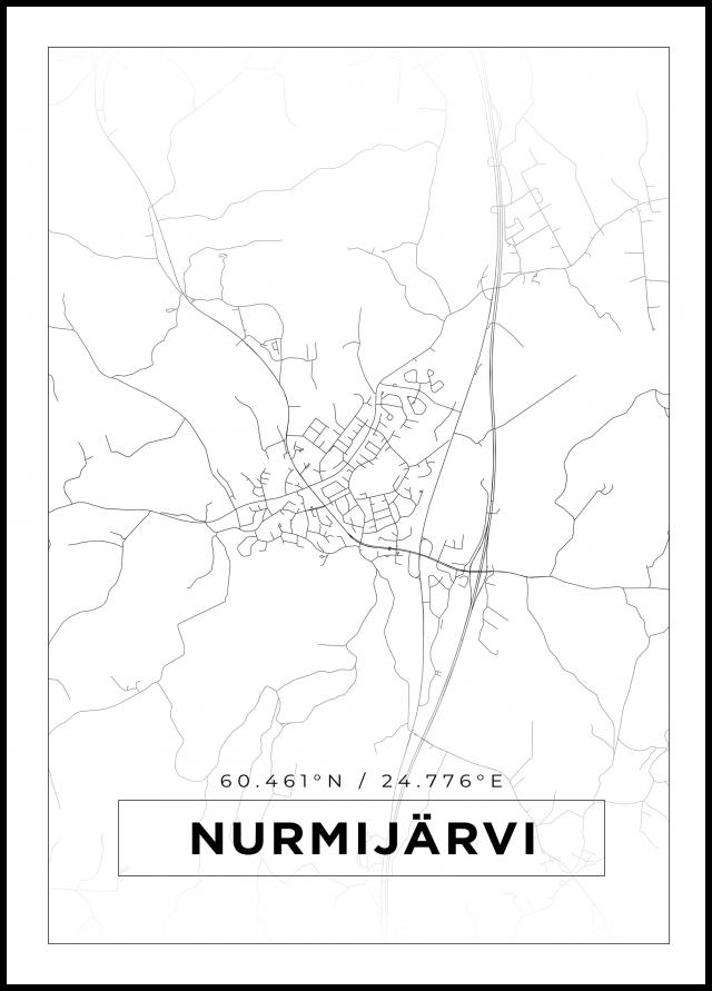 Kart - Nurmijärvi - Hvit Plakat