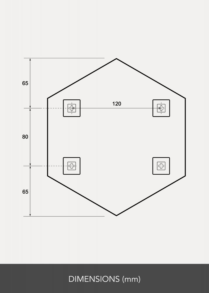 Speil Sett Hexagon 18x21 cm - 5 Stk