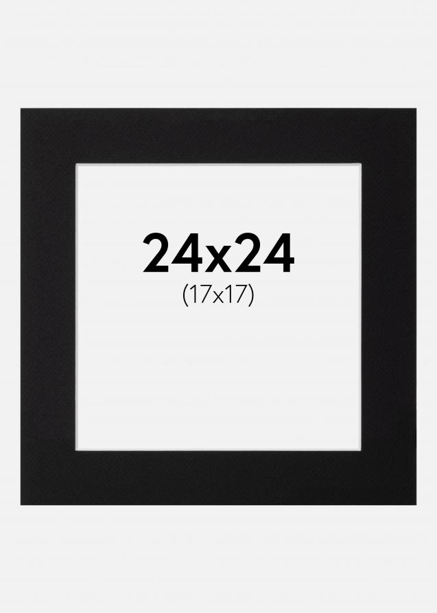Passepartout Canson Svart (Hvit kjerne) 24x24 cm (17x17)