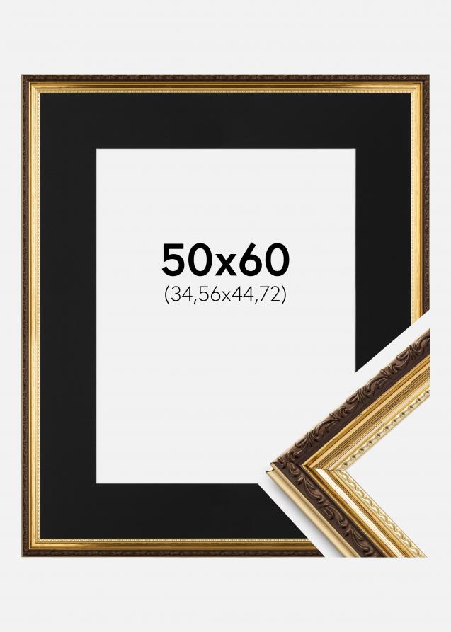 Ramme Abisko Gull 50x60 cm - Passepartout Svart 14x18 inches (35,56x45,72 cm)