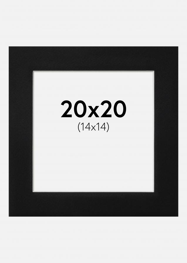 Passepartout Svart Standard (Hvit kjerne) 20x20 cm (14x14)