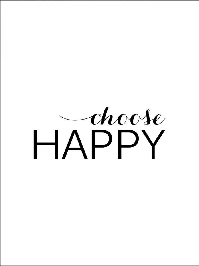 Choose happy - Svart Plakat