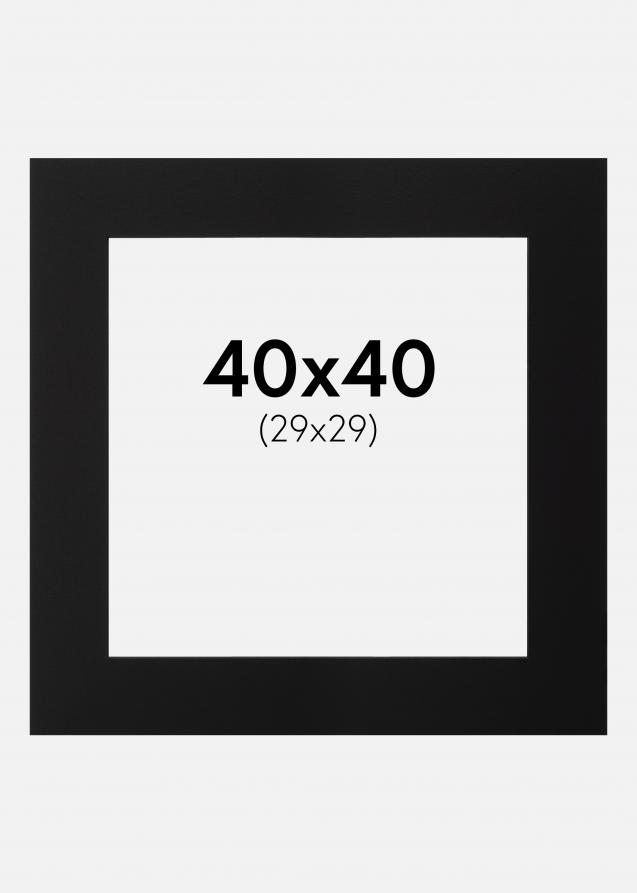 Passepartout Svart (Svart kjerne) 40x40 cm (29x29)