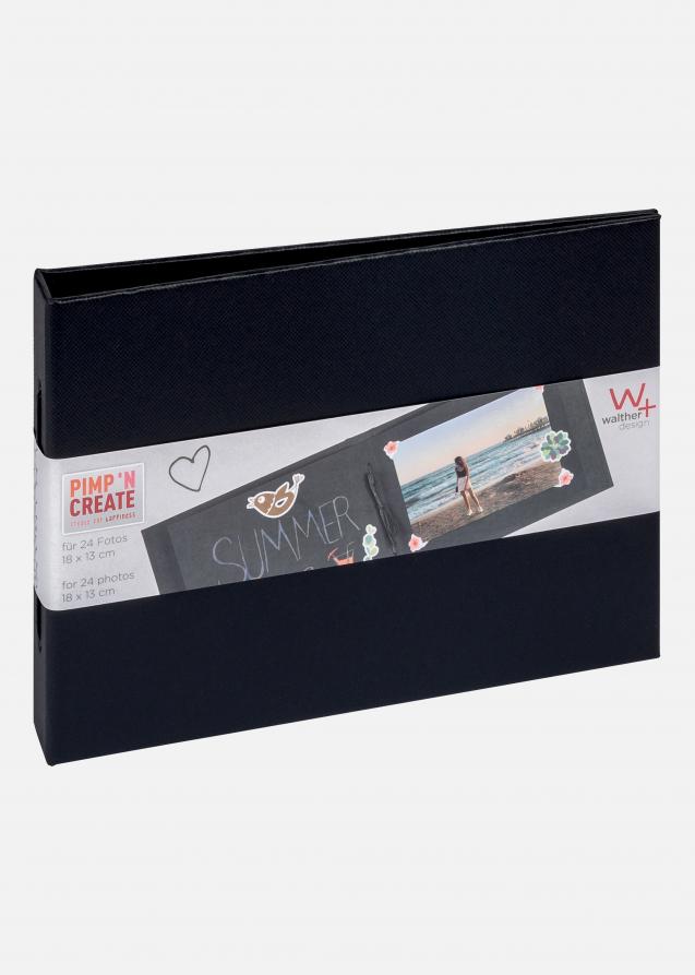 Pac Mini Album Svart - 15,5x11 cm (12 Svarte sider / 6 ark)