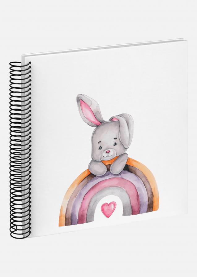 Bunny Malin Spiralalbum Hvit - 24x24 cm (40 Hvite sider / 20 ark)