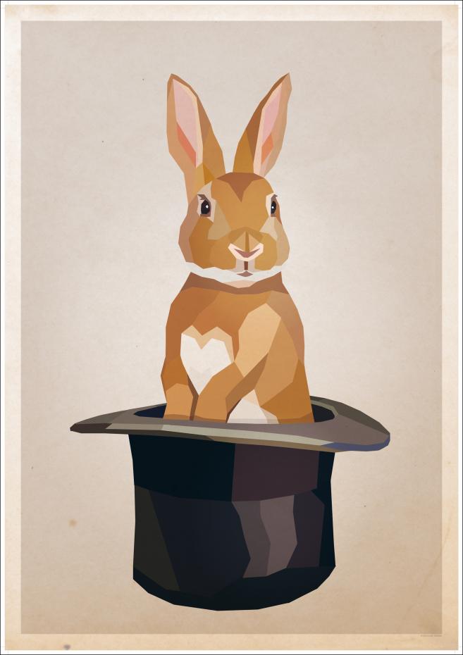 Rabbit in hat Plakat