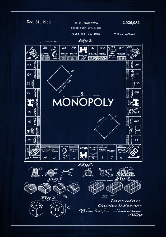 Patenttegning - Monopol I - Bl Plakat