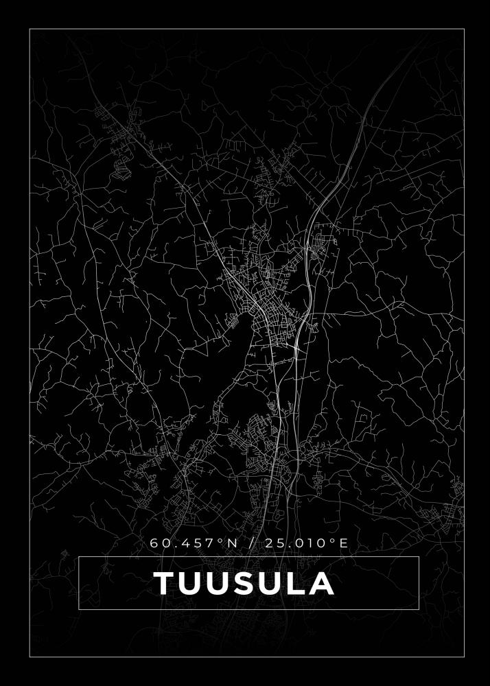 Kart - Tuusula - Svart Plakat